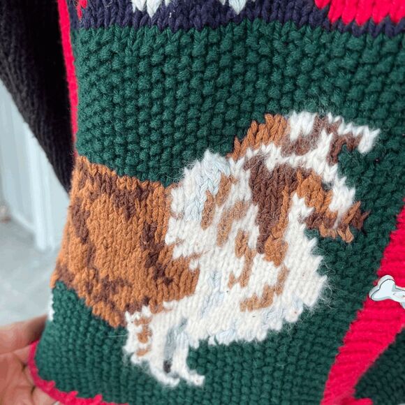 Vintage Dog-Themed Novelty Knit Cardigan by Eagle’s Eye - SZ L - Picture 10 of 12